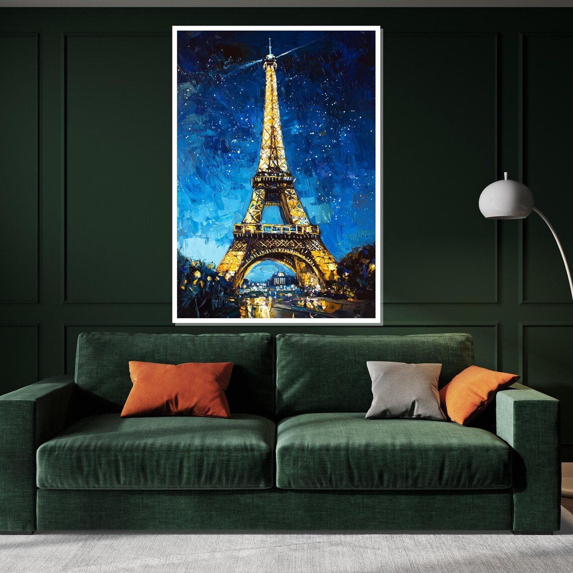 Eiffel Tower Night Paris Art Print, Cityscape - Image 3