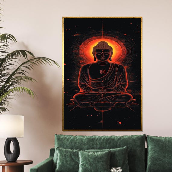 Buddha Aura Spiritual Art Meditation Wall Print Zen Decor Wall Art Design Ready To Hang Decoration