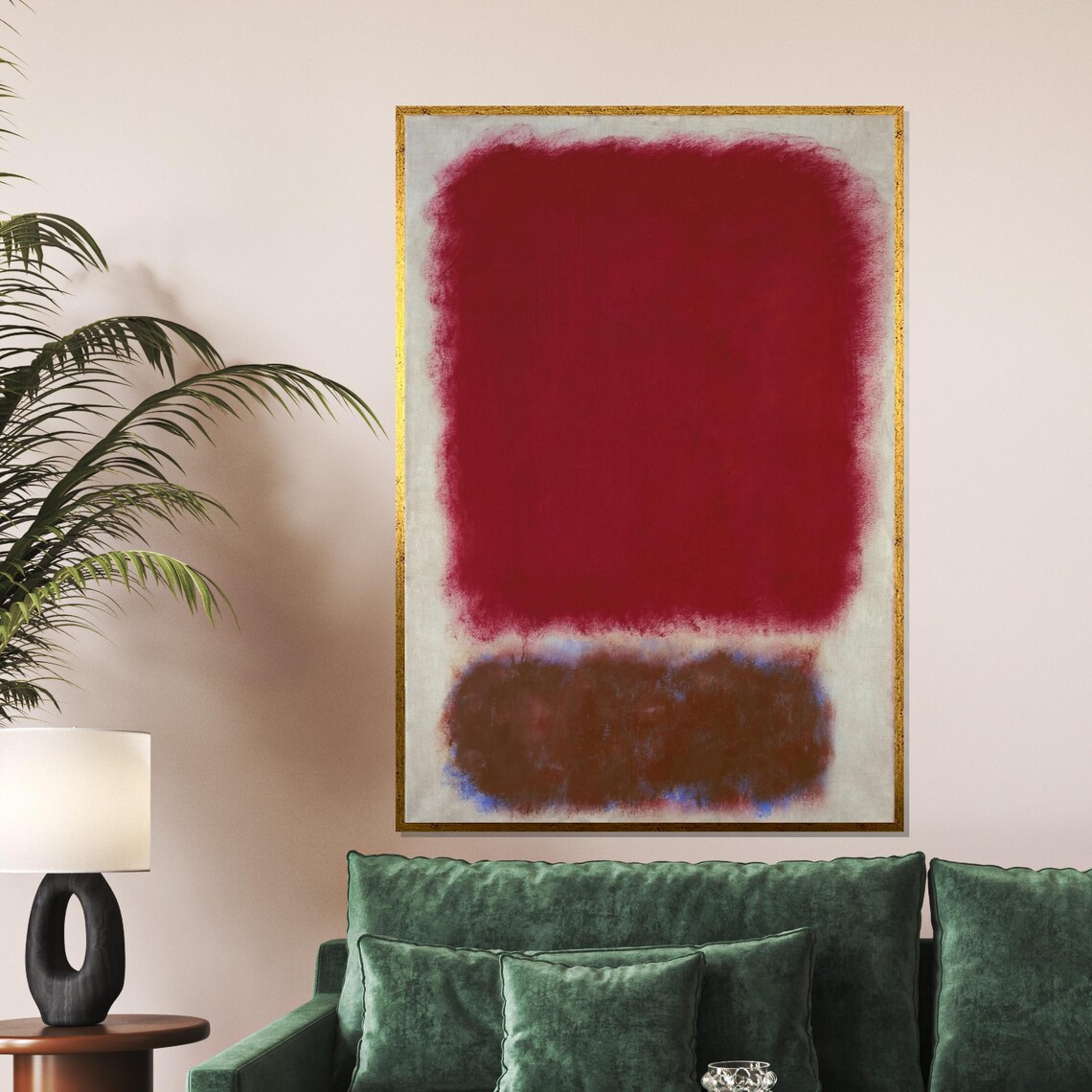 Red and Brown Color Block Minimalist Abstract Modern Art Poster
