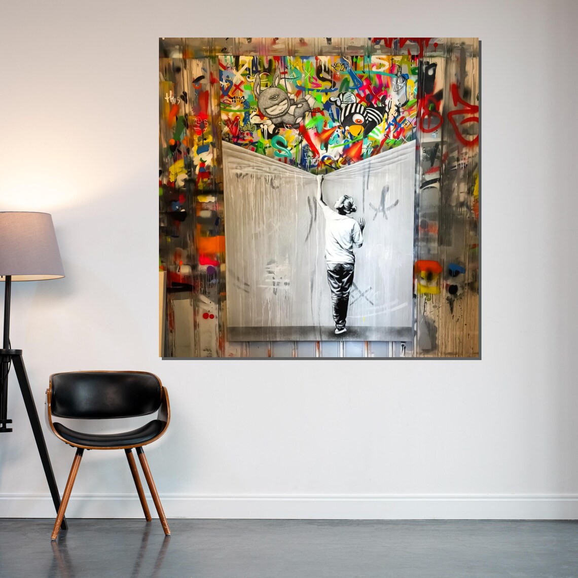Stencil Boy Unveils Colorful Graffiti Monsters Street Art Poster - Image 2