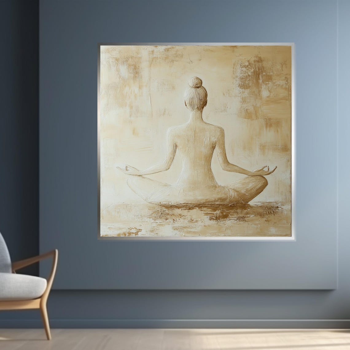 Serene Yoga Pose Meditation Wall Art Zen Figure Print Wall Art Design Relaxing Dcor Ready To Hang Decoration - Image 4