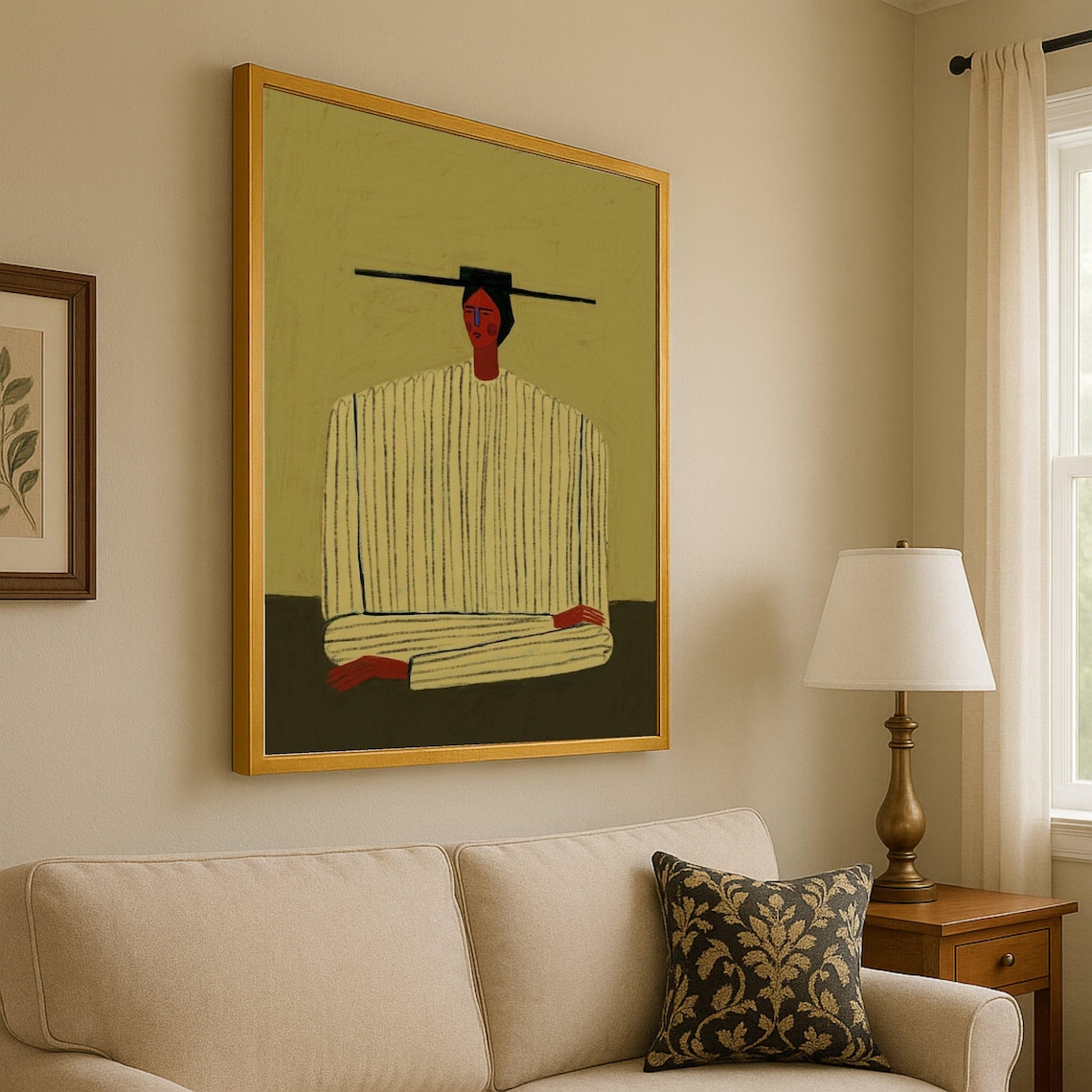 Minimalist Abstract Figure Striped Outfit Art Print