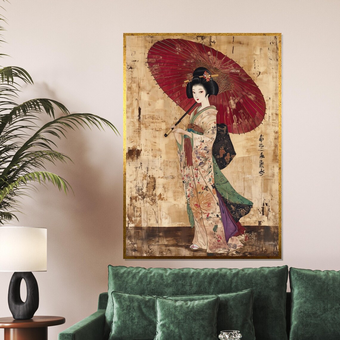 Geisha Umbrella Traditional Japanese Wall Art Print