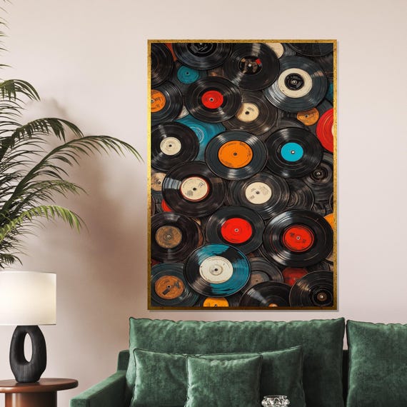 Vinyl Records Retro Music Art Vintage Vinyl Wall Print Music Lovers Poster Wall Art Design Ready To Hang Decor