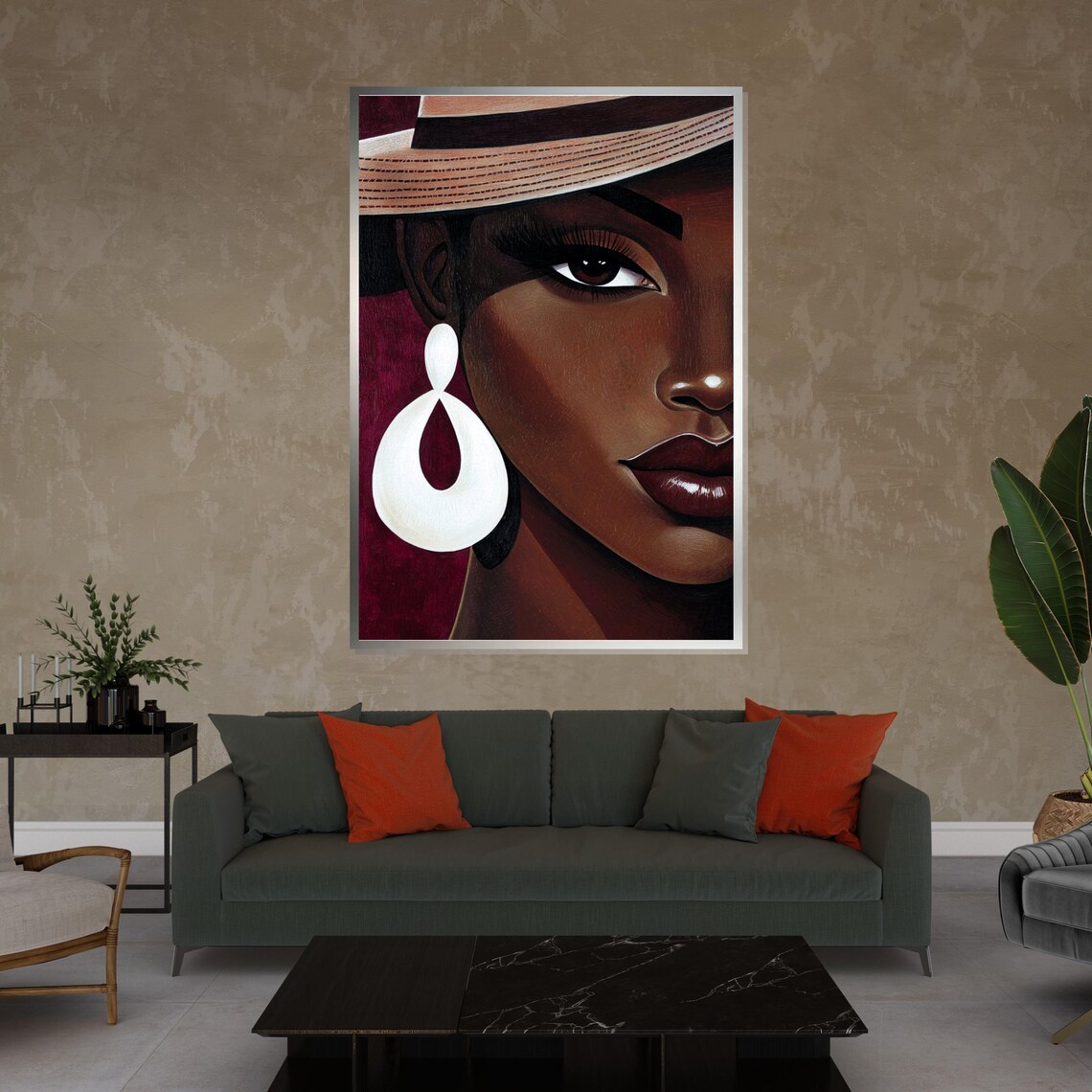 Striking Portrait Of Woman In Hat With Statement Earring Style Poster - Image 4