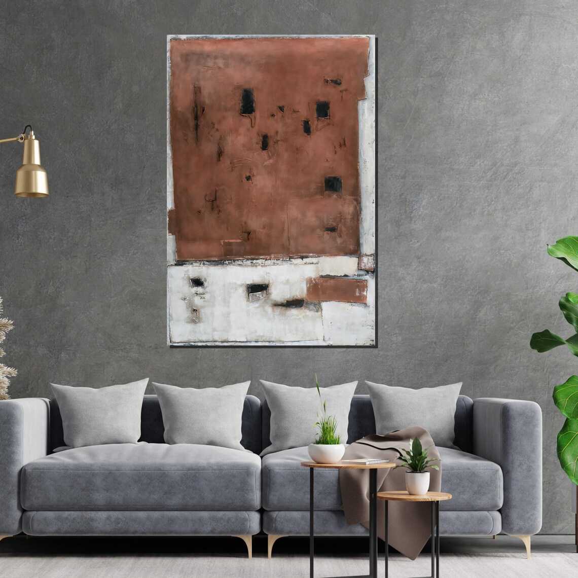 Warm Earth Tone Terracotta Textured Minimalist Art Wall Poster - Image 2