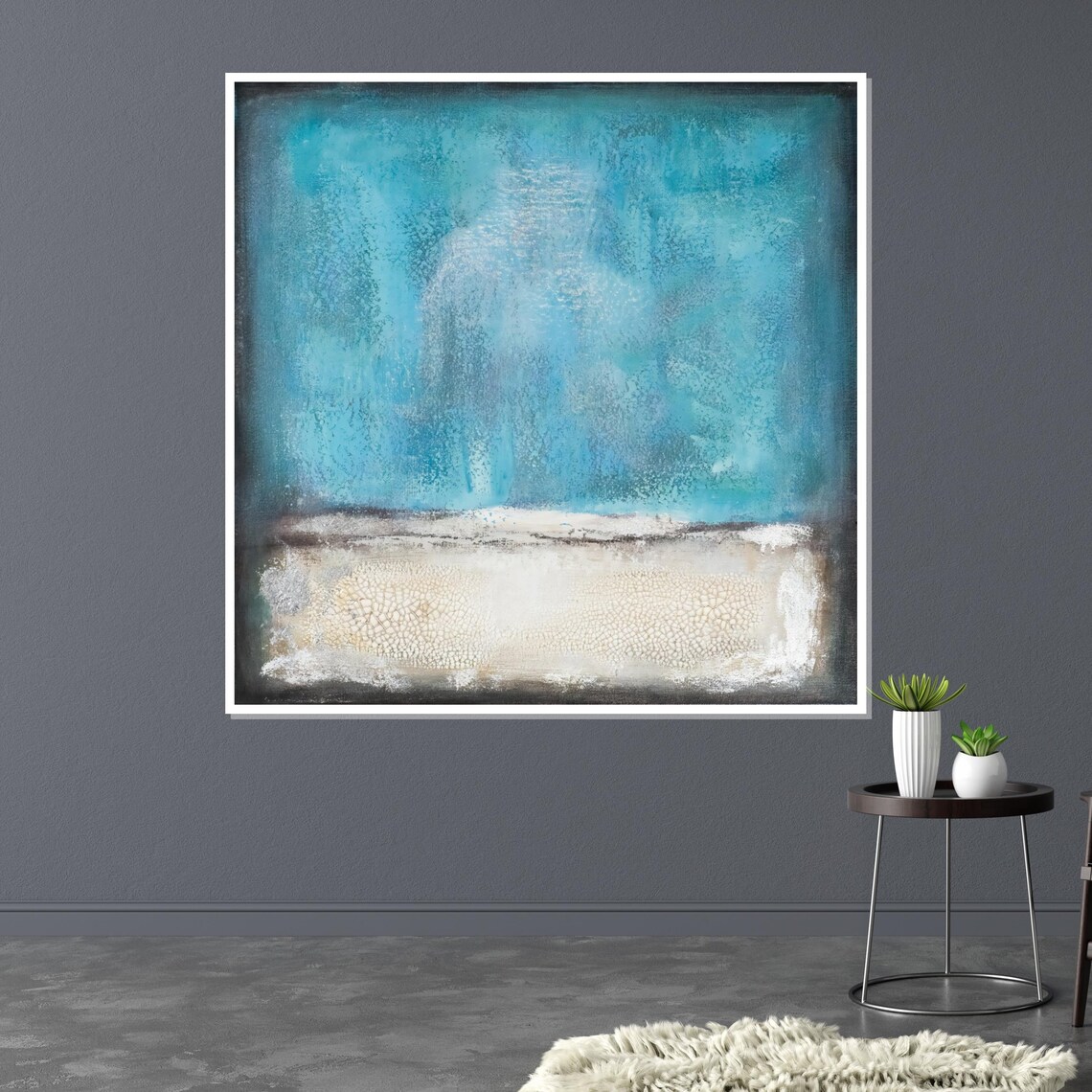 Turquoise Ocean Minimalist Seascape Serene Coastal Horizon Print - Image 3