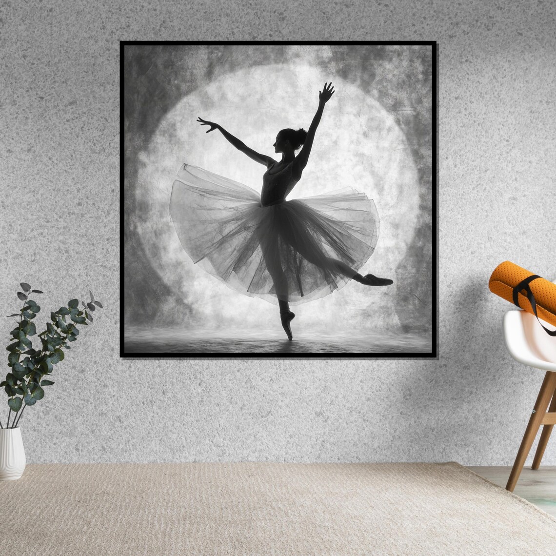 Ballerina Moonlit Silhouette Black White Ballet Dance Poster - Image 5