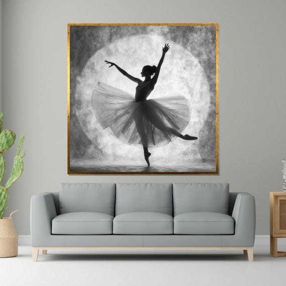 Ballet Ballerina Art Elegant Dancer Wall Print Black And White Ballet Poster Wall Art Design Ready To Hang Decor