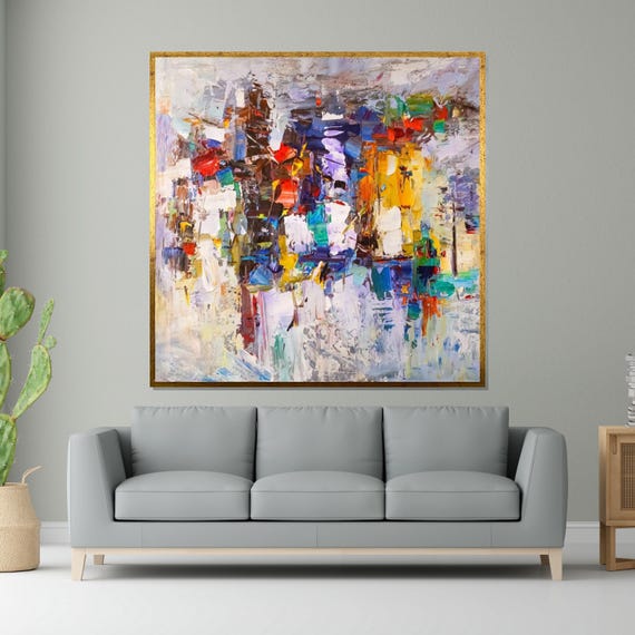 Abstract Color Blocks Multicolor Abstract Art Wall Art Design Modern Abstract Print Ready To Hang Decoration