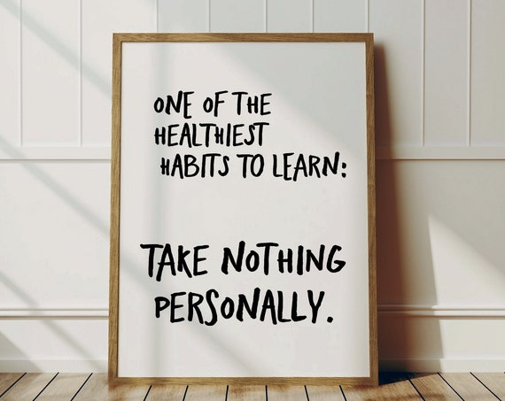 Take Nothing Personally Print Minimalist Typography Art
