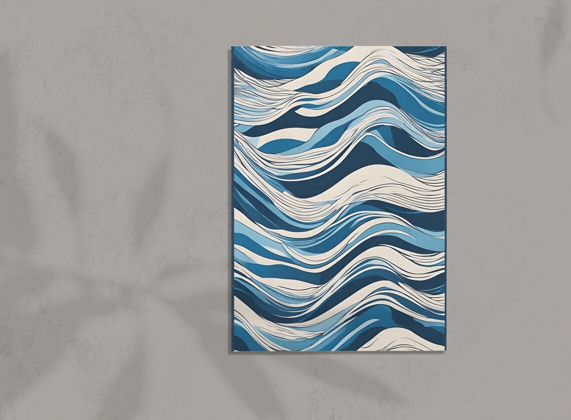 Aesthetic Blue Vibey Room Decor Art Print - Image 2