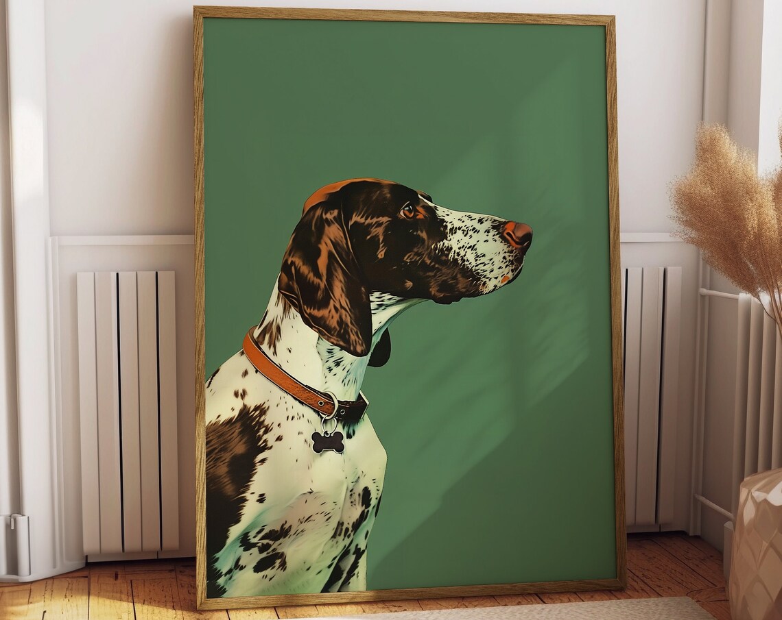 German Pointer Dog Profile Vintage Hunting Poster for Dog Lovers
