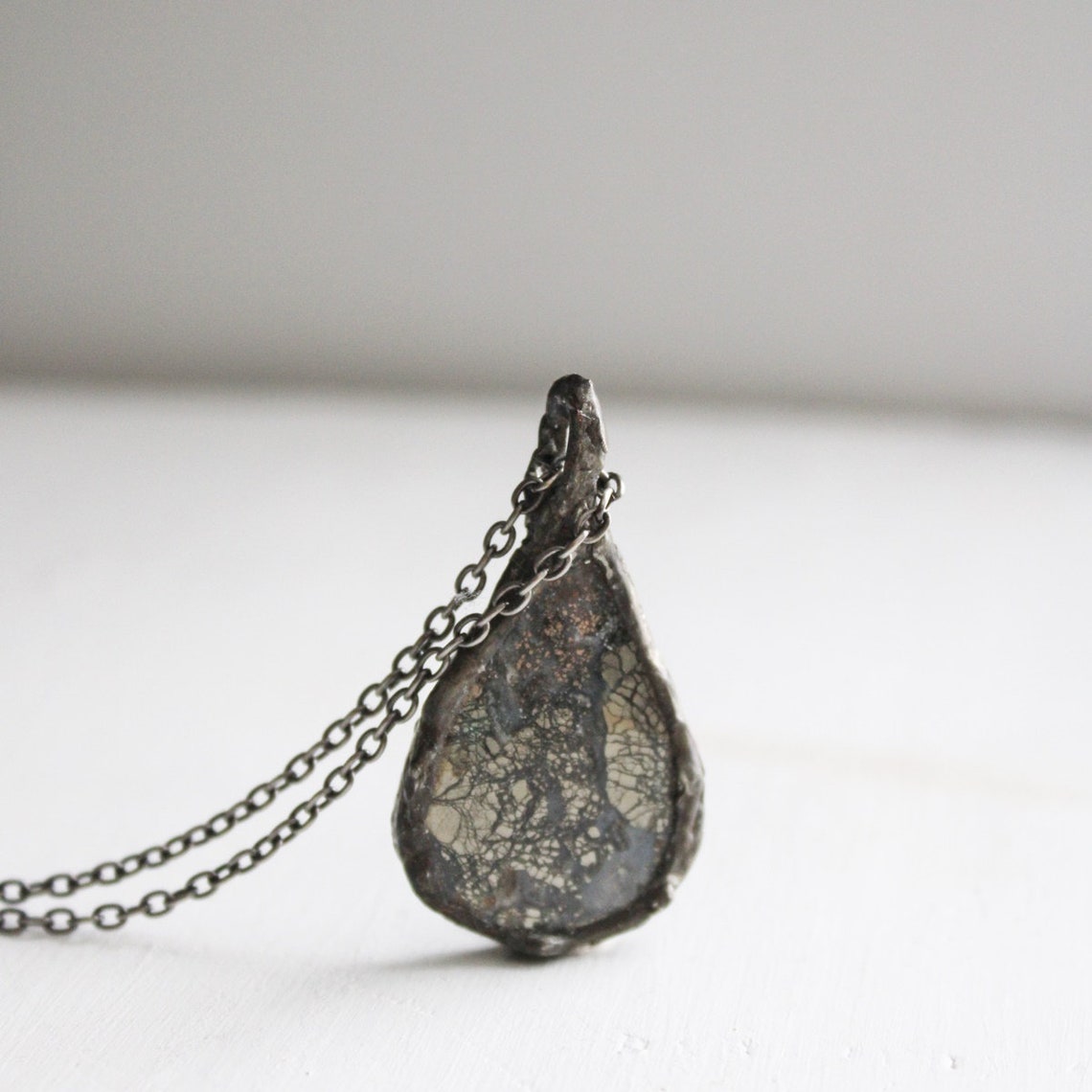 Marcasite Agate Pendant Necklace - Image 3