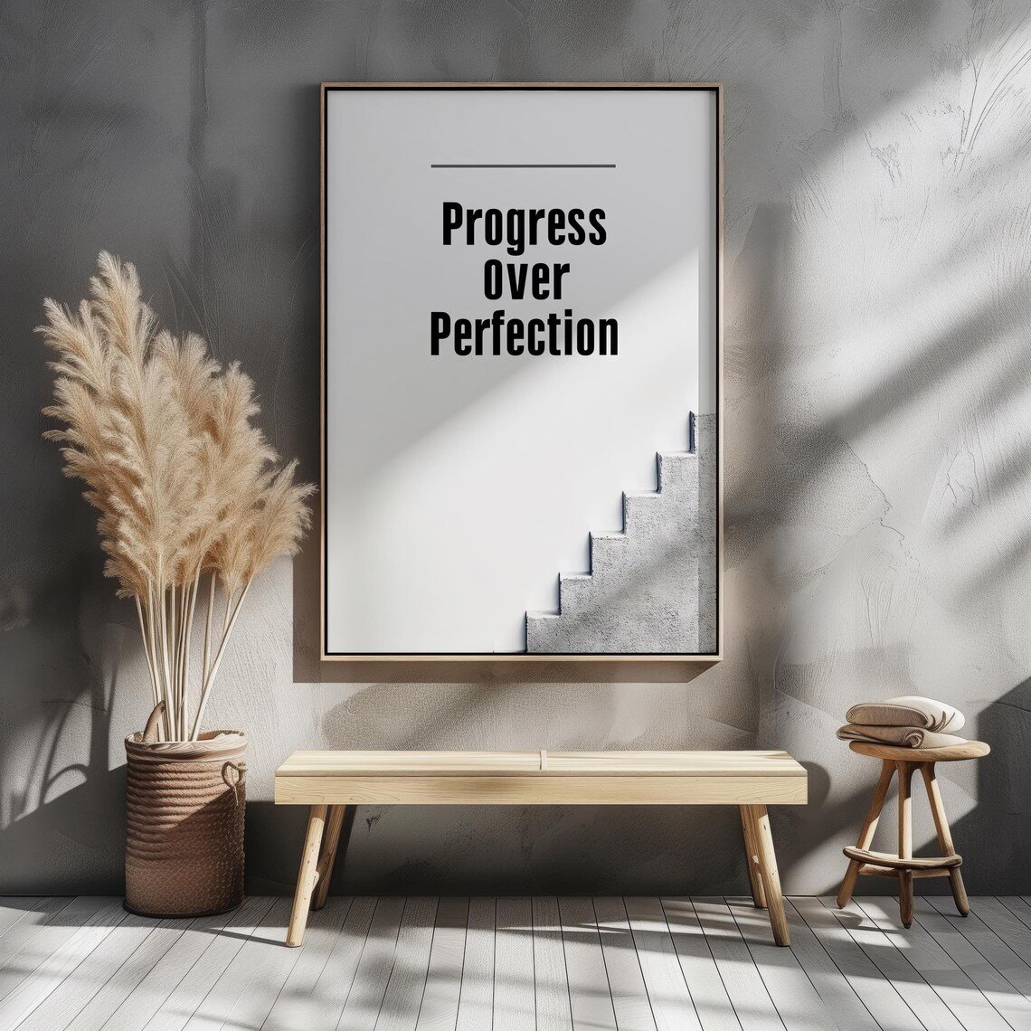 Progress Over Perfection, Minimalist Motivational Art Print - Image 8