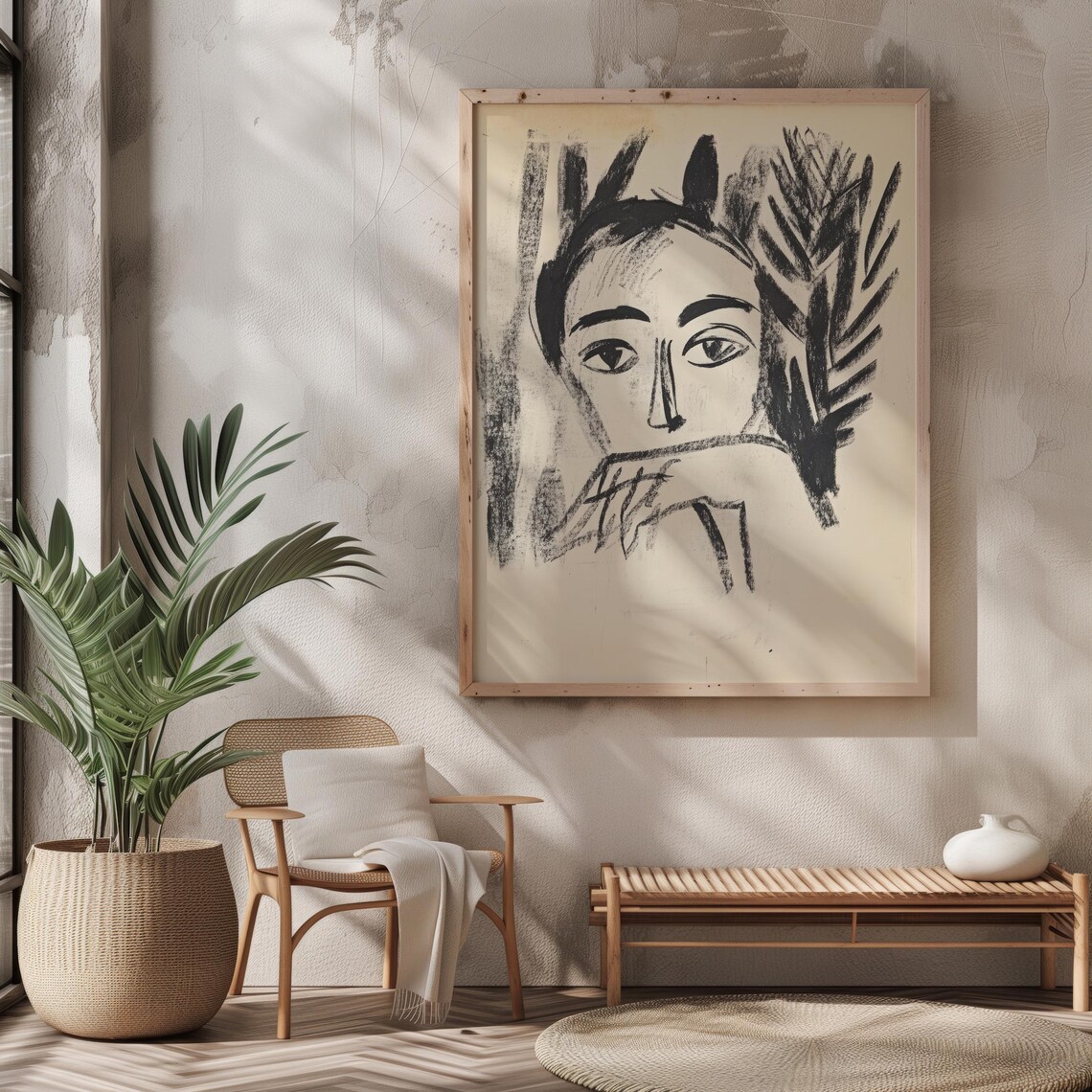 Reflective Woman Abstract Portrait Black Ink Modern Minimalist Poster - Image 8