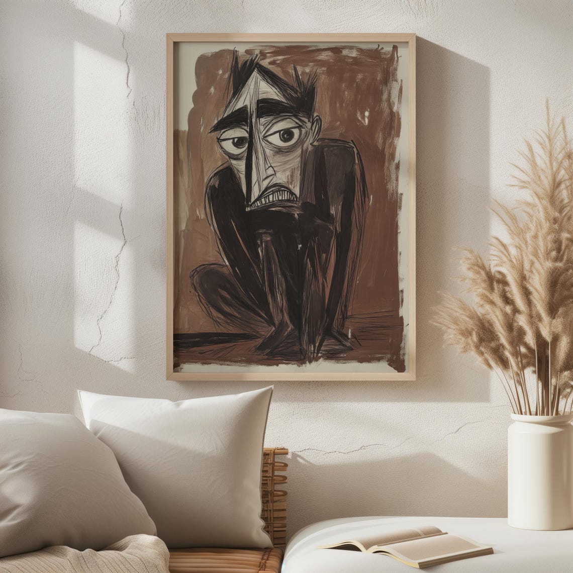 Contorted Figure Expressionist Sketch Emotional Dark Mood Poster - Image 5