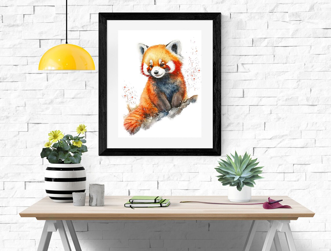 Red Panda Watercolor Art Print, Wildlife Decor - Image 2