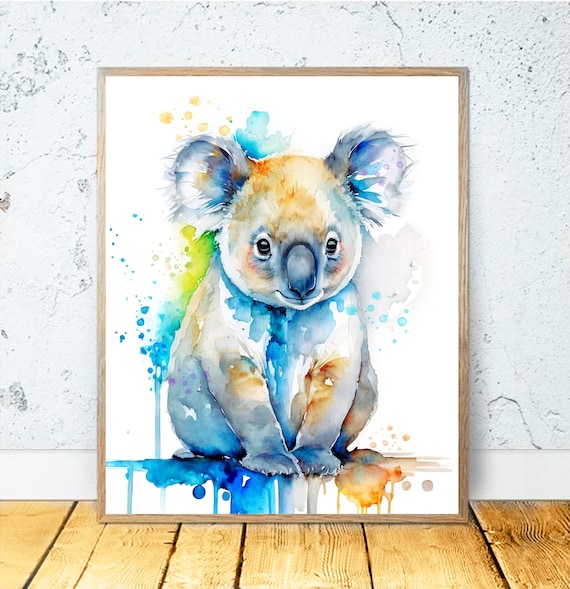 Watercolor Koala Art Print, Australian Nursery Decor