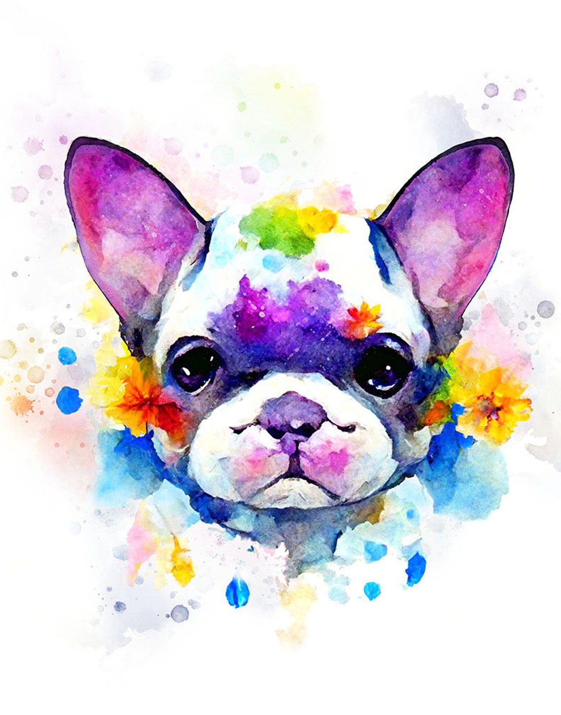 French Bulldog Baby Watercolor Art Animal Illustration Home Decor Dog Print French Bulldog Painting Pet Print Dog Lover Gift 5 - Image 2