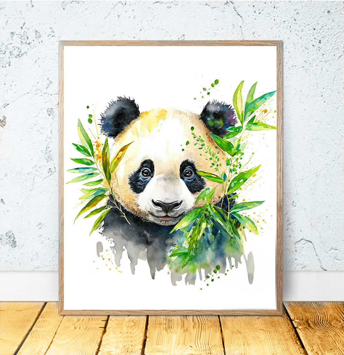 Panda Bear Watercolor Art Print, Wildlife Decor