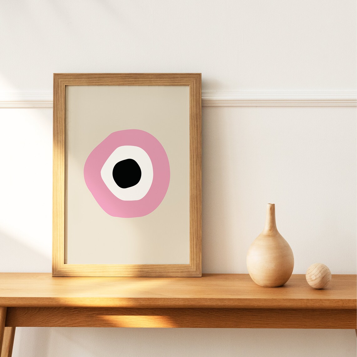 Evil Eye Series Print, Trendy Pink Wall Art