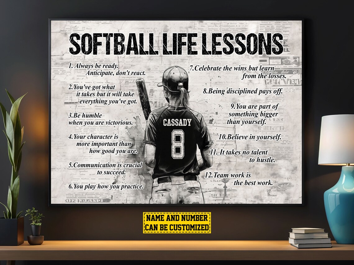 Softball Life Lessons - Personalized Print