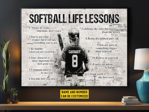 Softball Life Lessons - Personalized Print