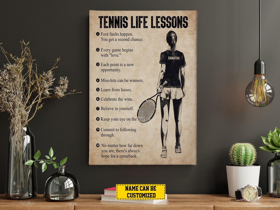 Personalized Tennis Life Lessons Tennis Art Print - Image 3