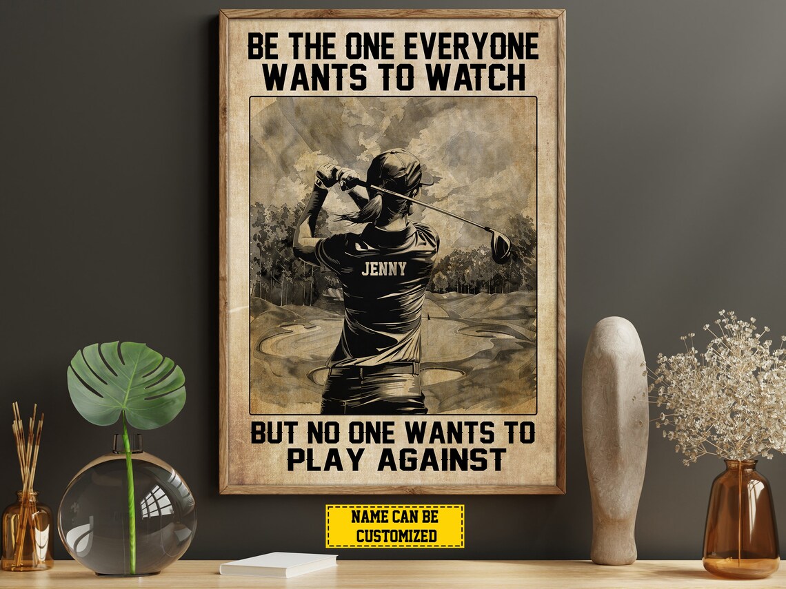 Vintage Golf Motivation Personalized Poster Print