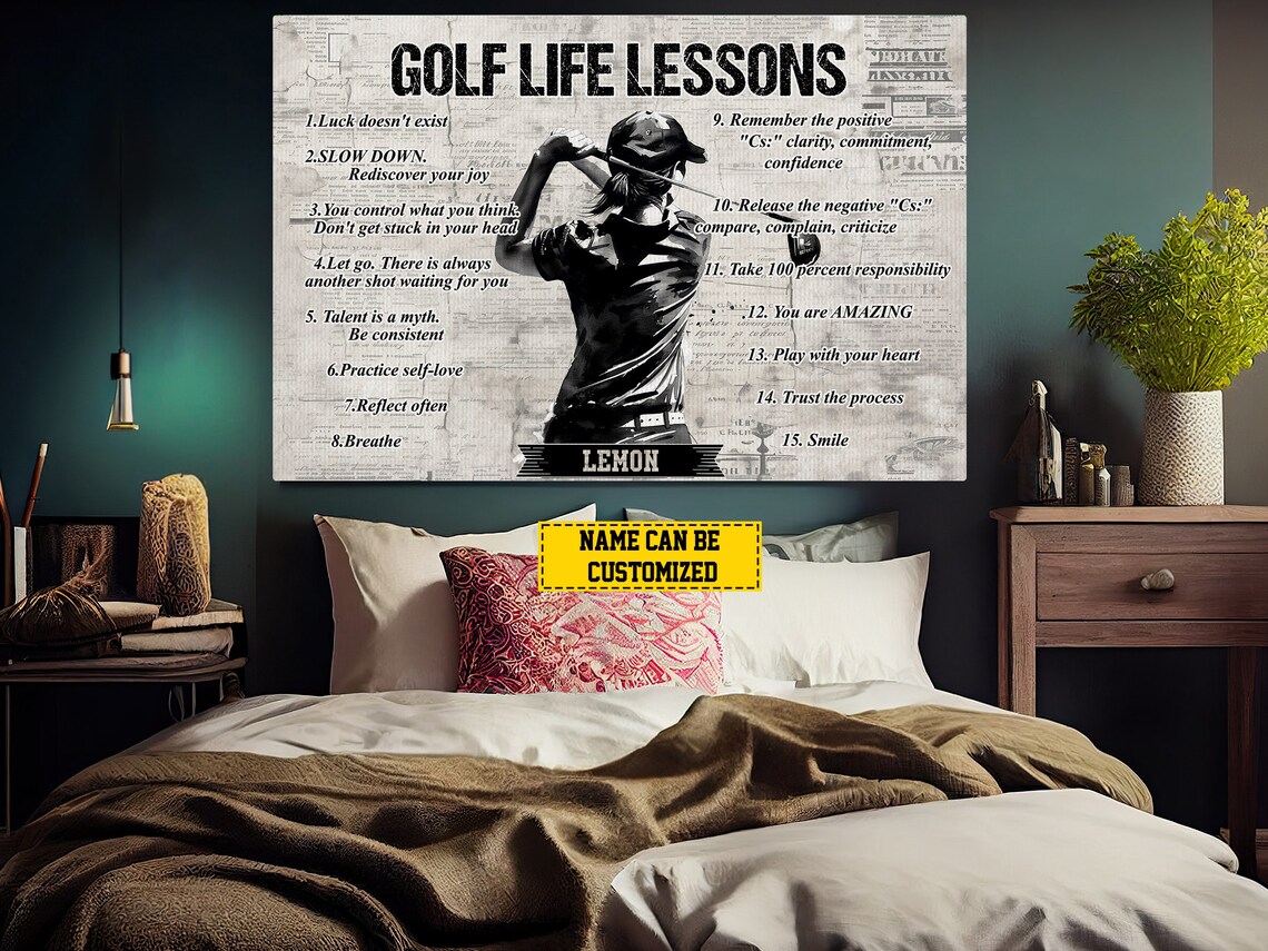 Golf Life Lessons Personalized Art Print, Gift For Her - Image 3