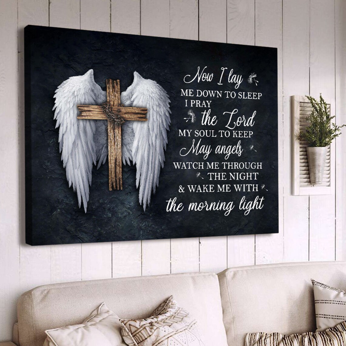 Vintage Jesus And Angel Wings Christian Art Print - Image 3