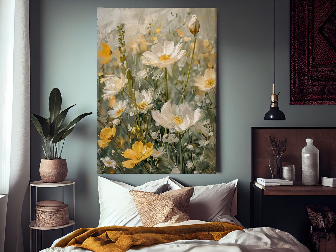 Vintage Flowers Oil Painting Flowers Print Cottage Flowers Flowers Poster Wild Flower Wall Art - Image 2