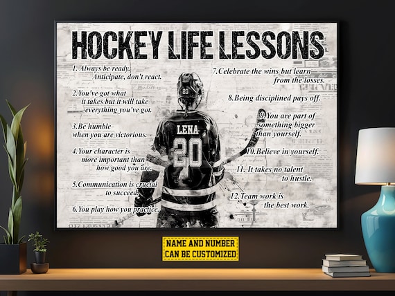 Hockey Life Lessons Personalized Girl Art Print