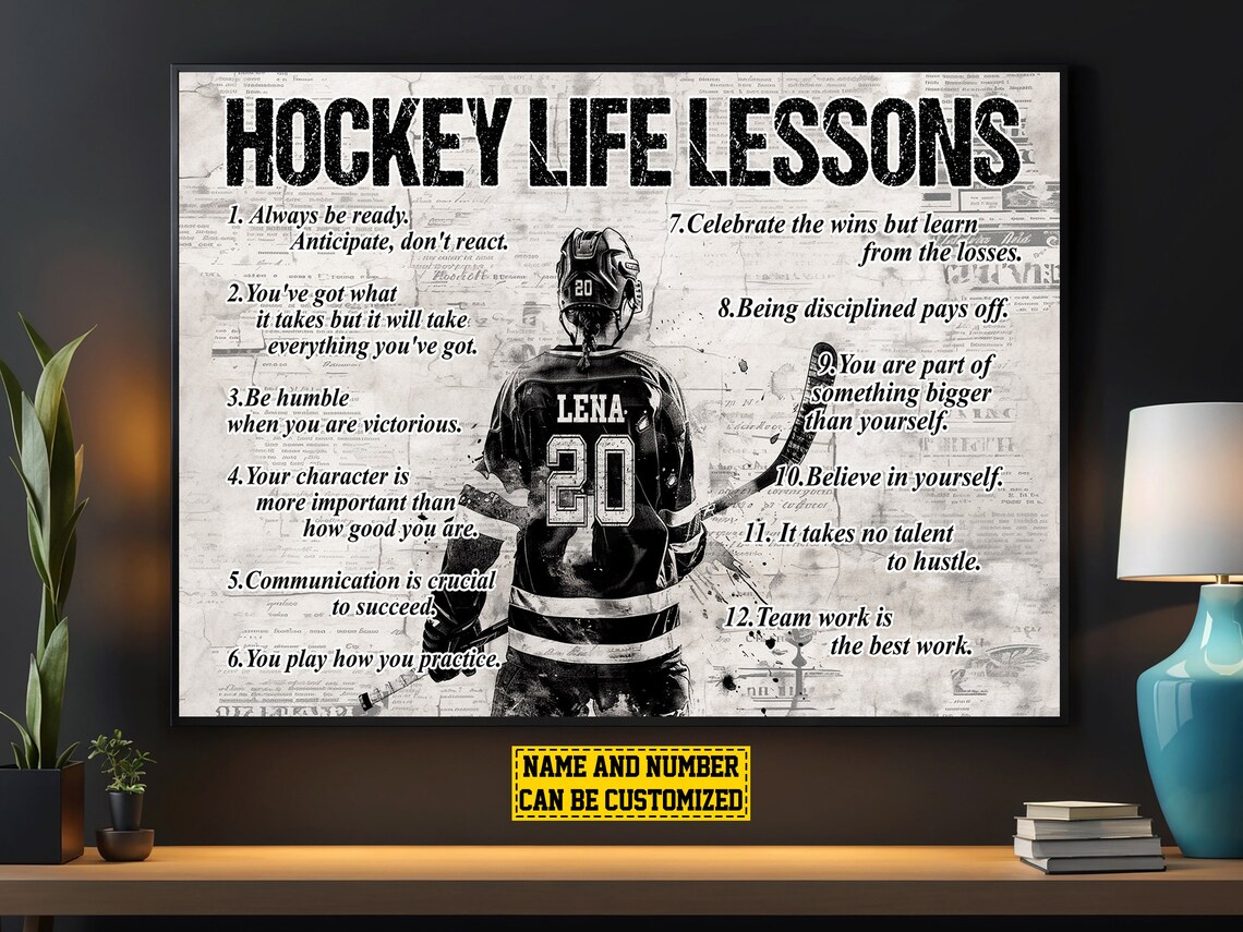 Hockey Life Lessons Personalized Girl Art Print