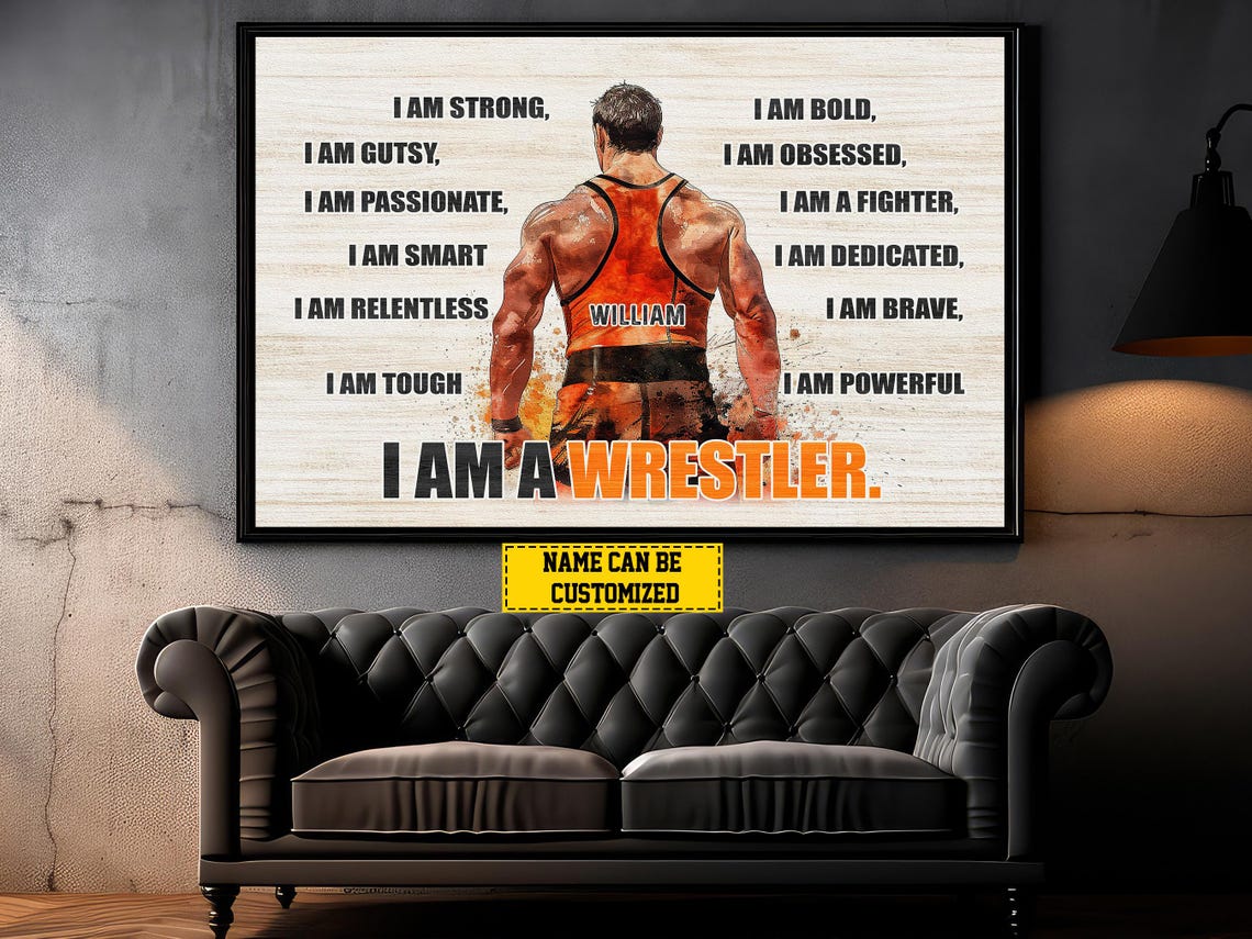 I Am Wrestler Personalized Wrestling Poster Wrestling Print Wrestling Gift For Boys Men - Image 6