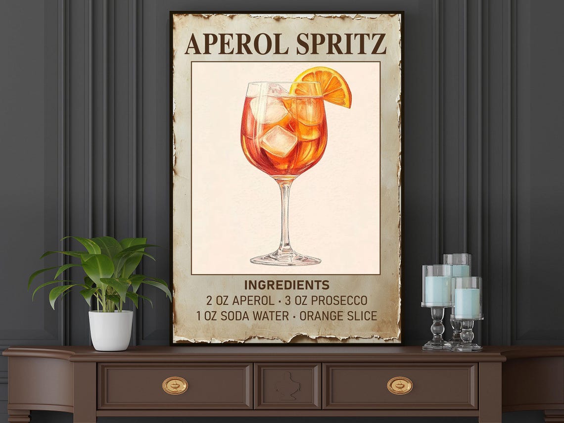 Aperol Spritz Wine, Bar Wall Art - Image 4