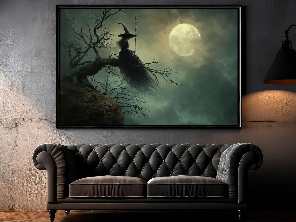 Alone Witch Under Moonlight Halloween Poster - Image 6