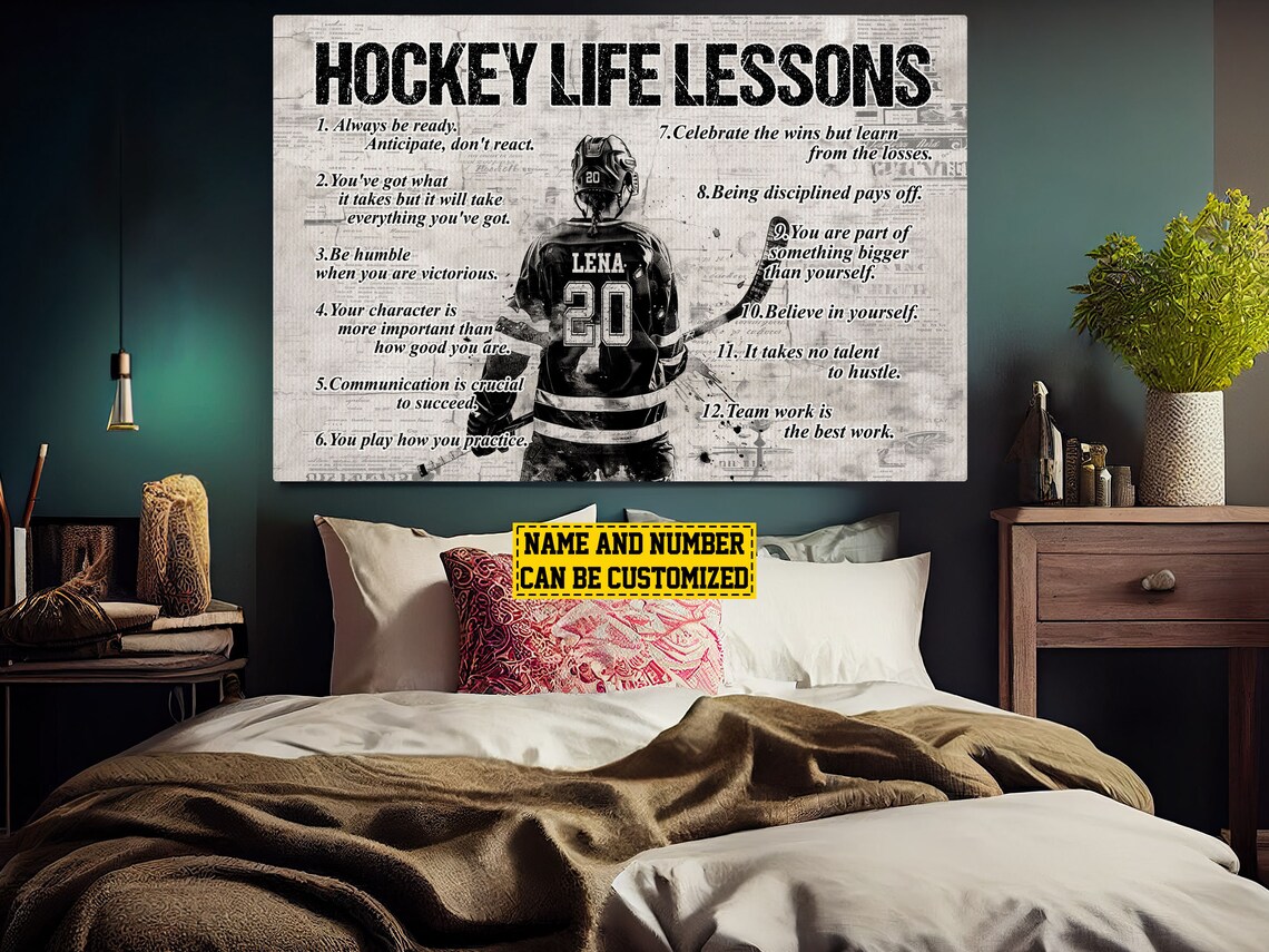 Hockey Life Lessons Personalized Girl Art Print - Image 2