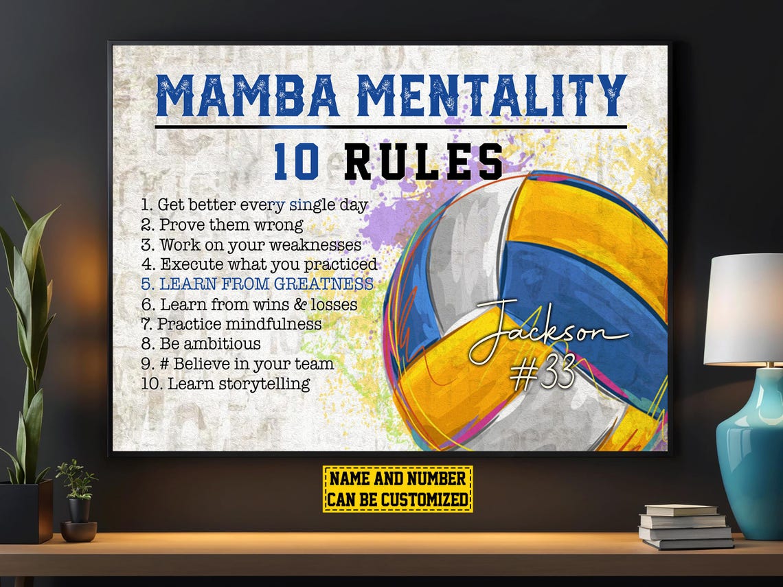Volleyball 10 Rules Personalized Print Volleyball Poster Volleyball Print Volleyball Gift