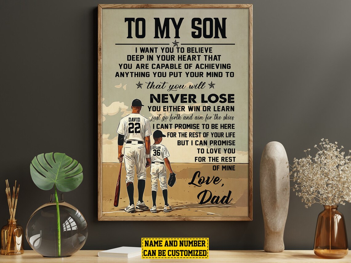 Baseball Dads Teaching Personalized Poster Print - Image 5