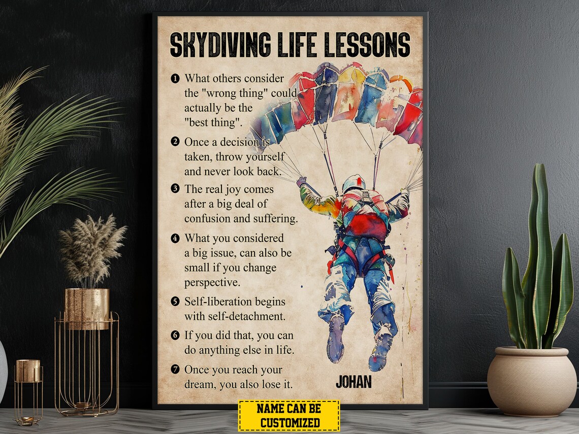 Skydiving Life Lessons Personalized Poster Print - Image 5