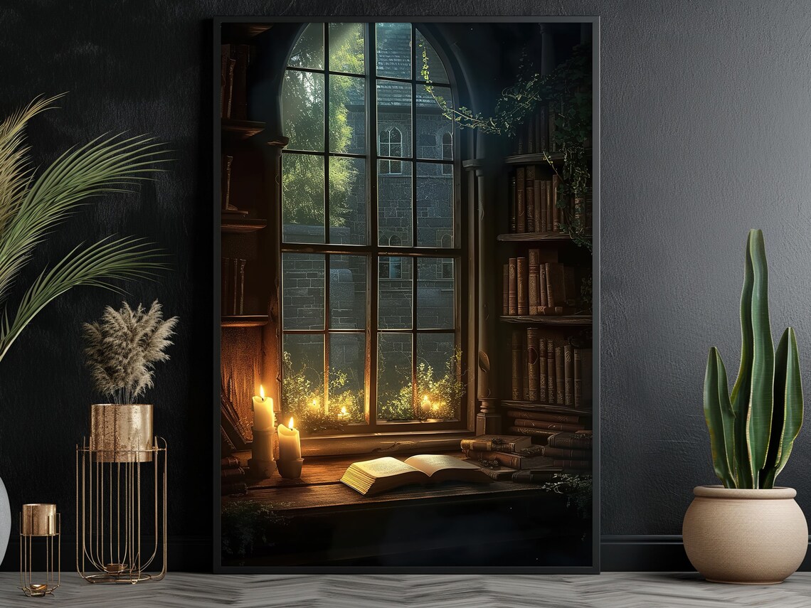 Dark Surreal Magic Window, Gothic Book Art Print - Image 5