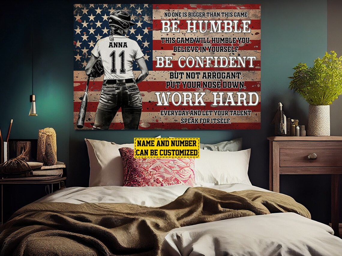 Vintage America Baseball Personalized Poster Print - Image 3