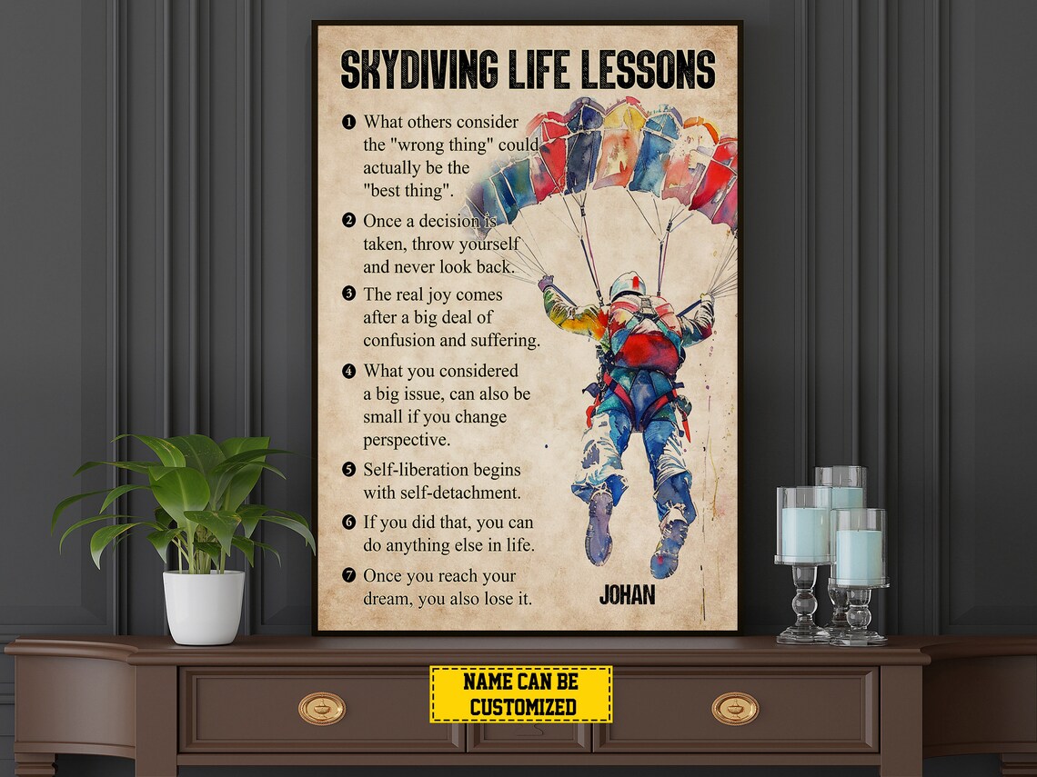 Skydiving Life Lessons Personalized Poster Print - Image 4