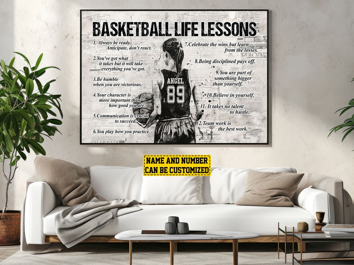 Personalized Basketball Life Lessons Art Print, Gift for Girl - Image 5