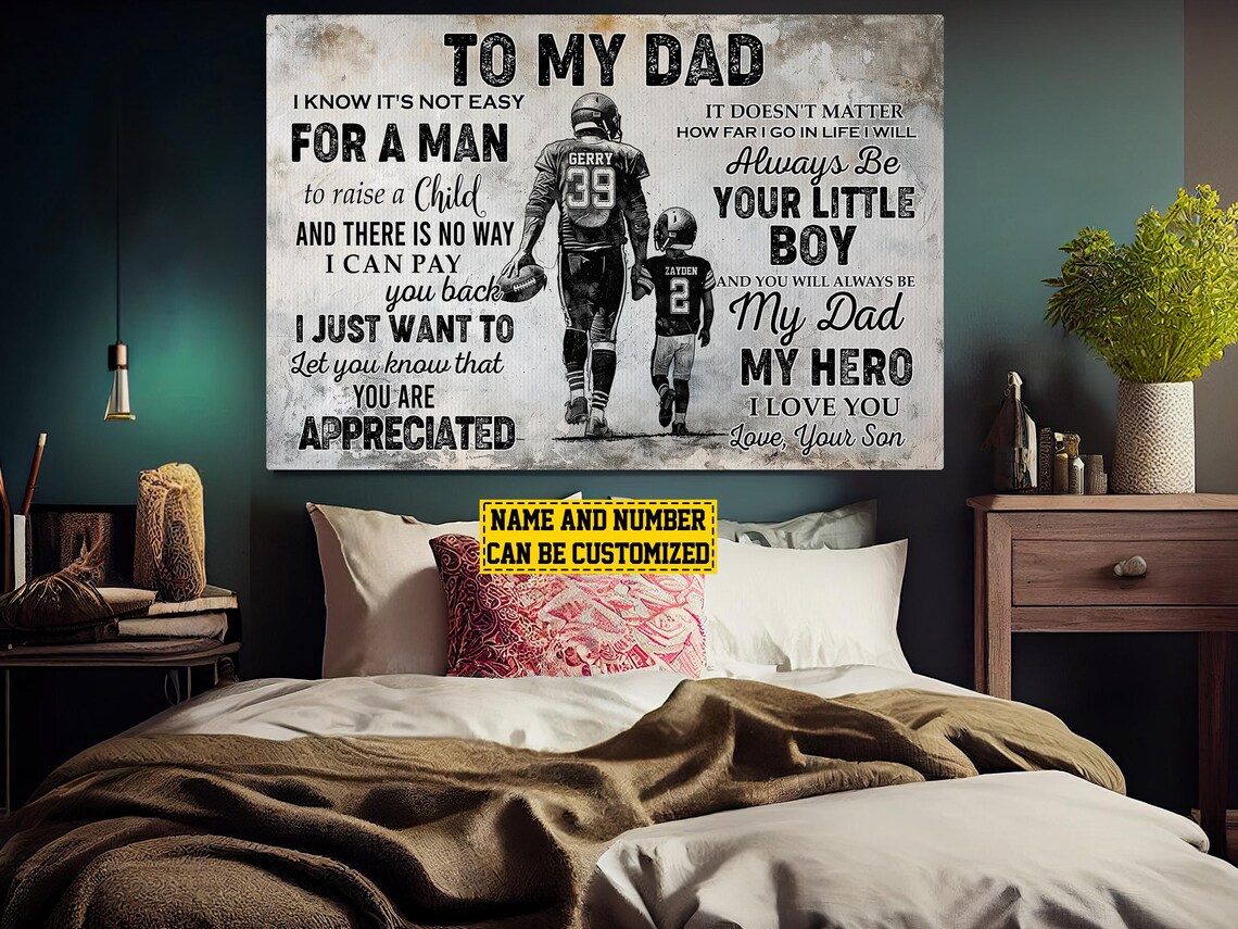 Football To My Dad Personalized Art Print - Image 6