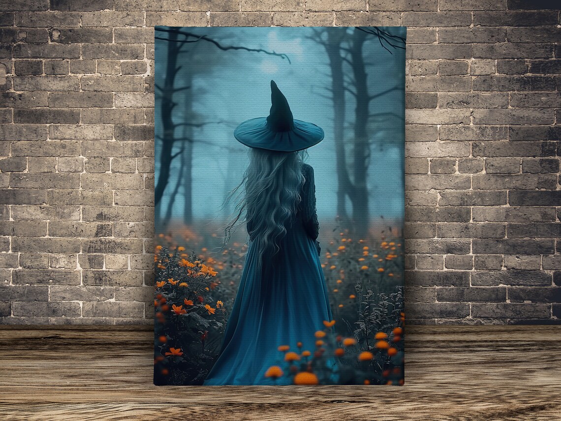 Forest Magic Witch Painting, Halloween Wall Art - Image 2