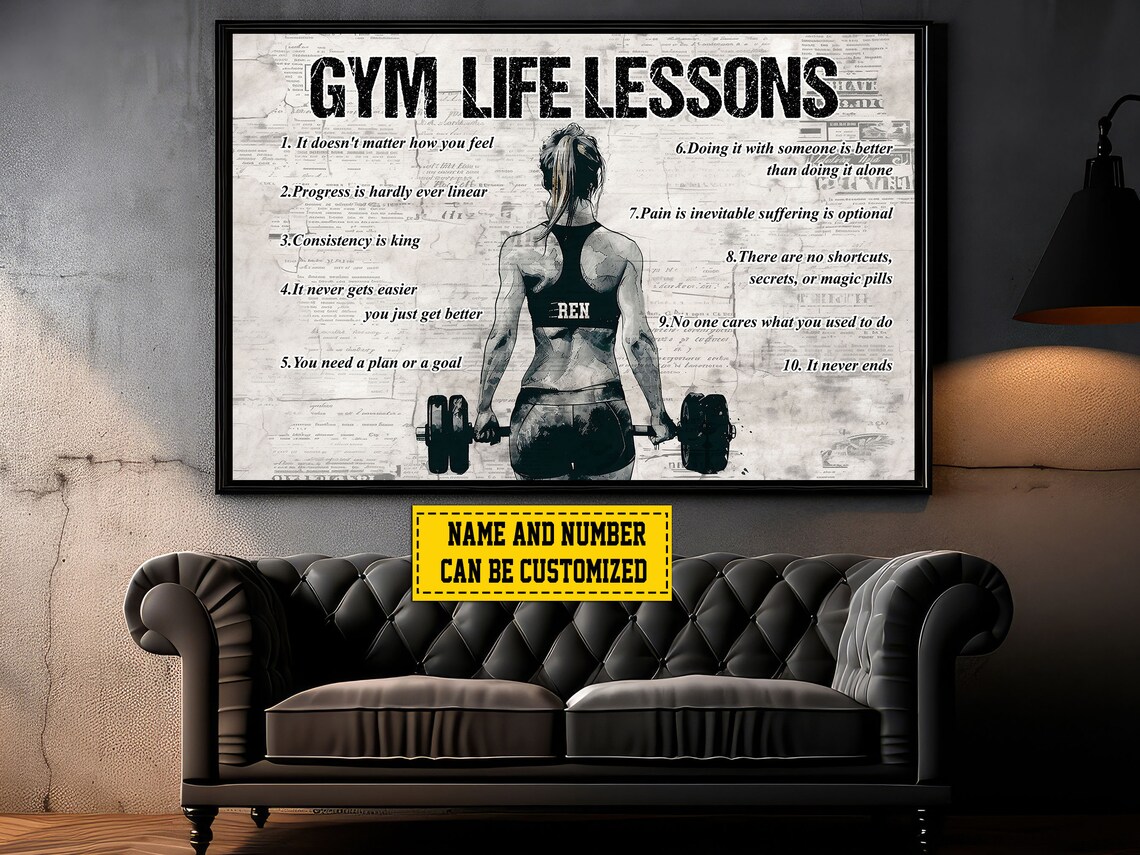 Gym Life Lessons Personalized Gym Poster Print - Image 2