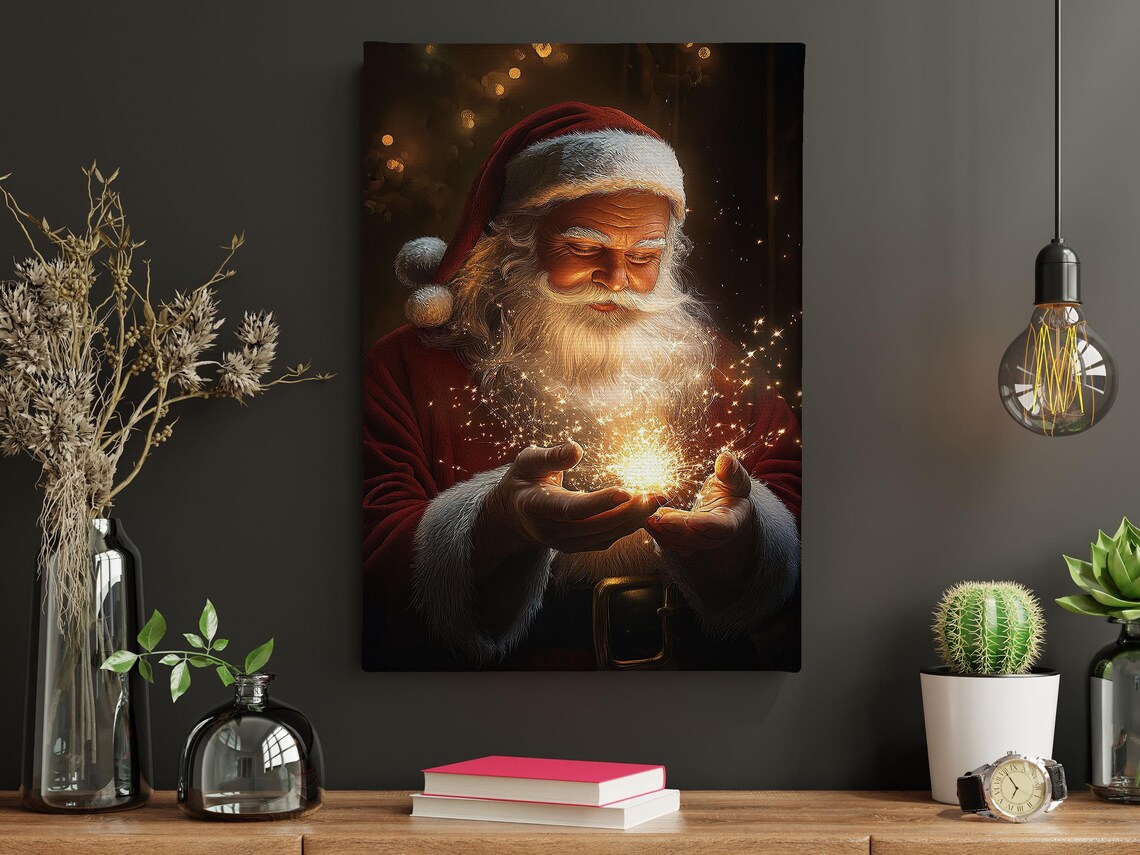 Vintage Santa Claus Wish Christian Cottage Poster Print - Image 5